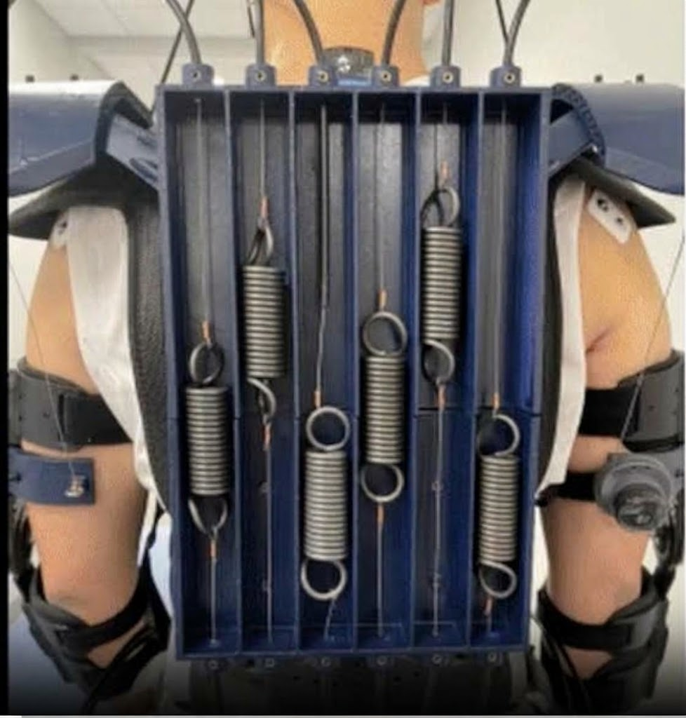 Wearable assistive mechanism with spring and cable transmission