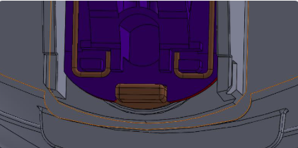 Spout geometry in CAD.