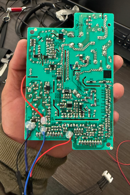 Reworked PCBA for fan evaluation.