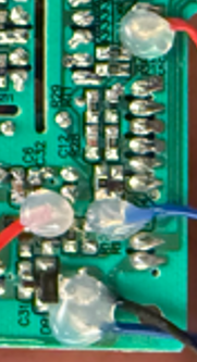 Close-up of the board connections.