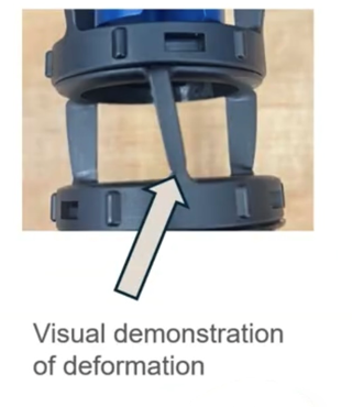Original bracket showing deformation under assembly torque.