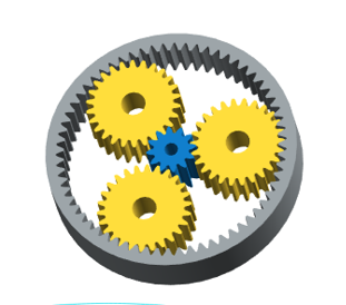 Original spur-gear arrangement.